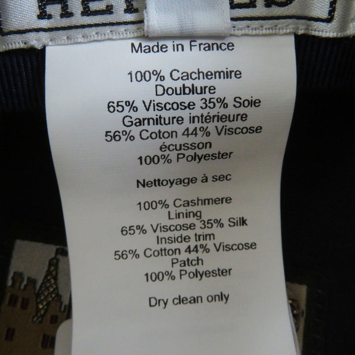 Discounted Pristine HERMES Casquette Dauville With serie buttons blue cashmere Women 57