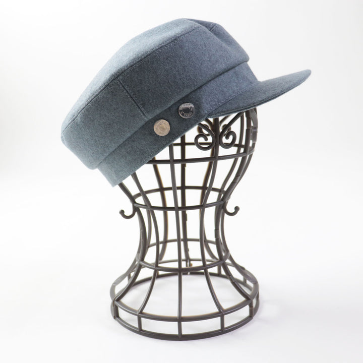 Discounted Pristine HERMES Casquette Dauville With serie buttons blue cashmere Women 57