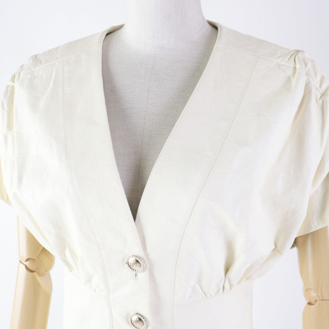 Discounted Great CHANEL leather jacket LA PAUSA Lambskin leather jacket Ivory 34 P60304