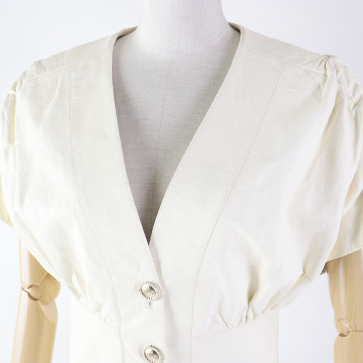 Discounted Great CHANEL leather jacket LA PAUSA Lambskin leather jacket Ivory 34 P60304