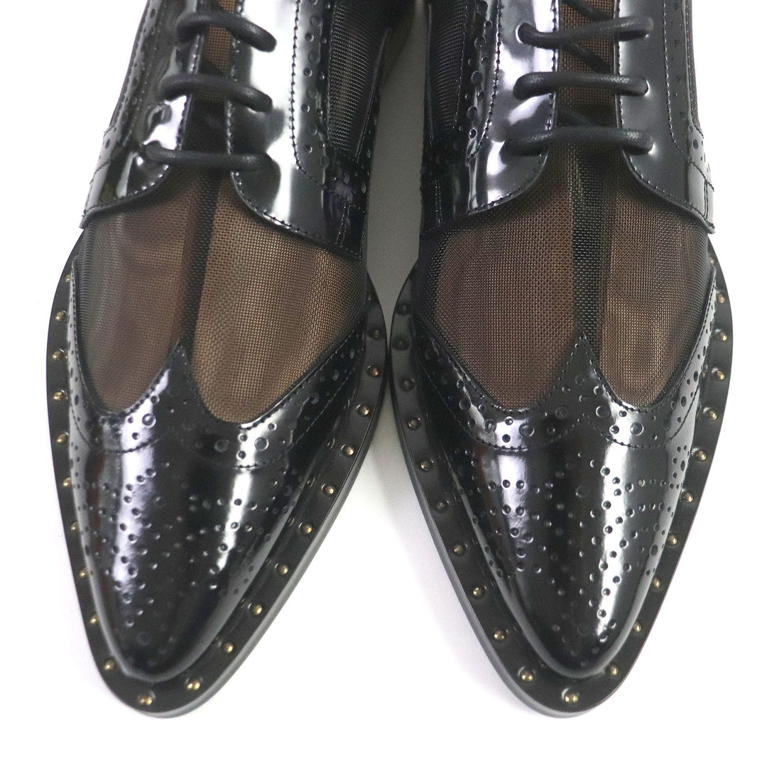 Discounted 
 Pristine DOLCE&GABBANA Dress shoes Wingtip Full brogue Pointed toe See-through black leather Women 35.5