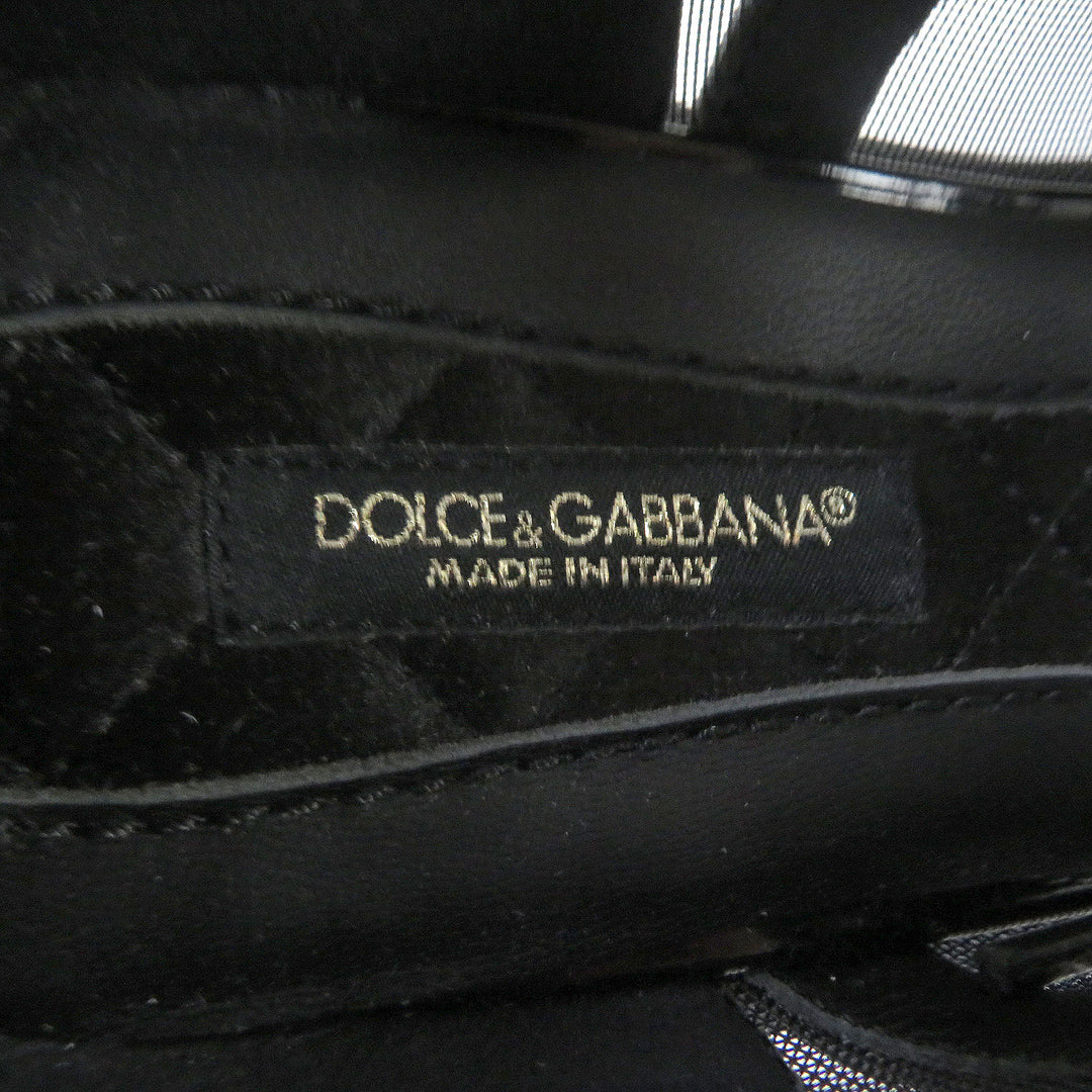 Discounted 
 Pristine DOLCE&GABBANA Dress shoes Wingtip Full brogue Pointed toe See-through black leather Women 35.5