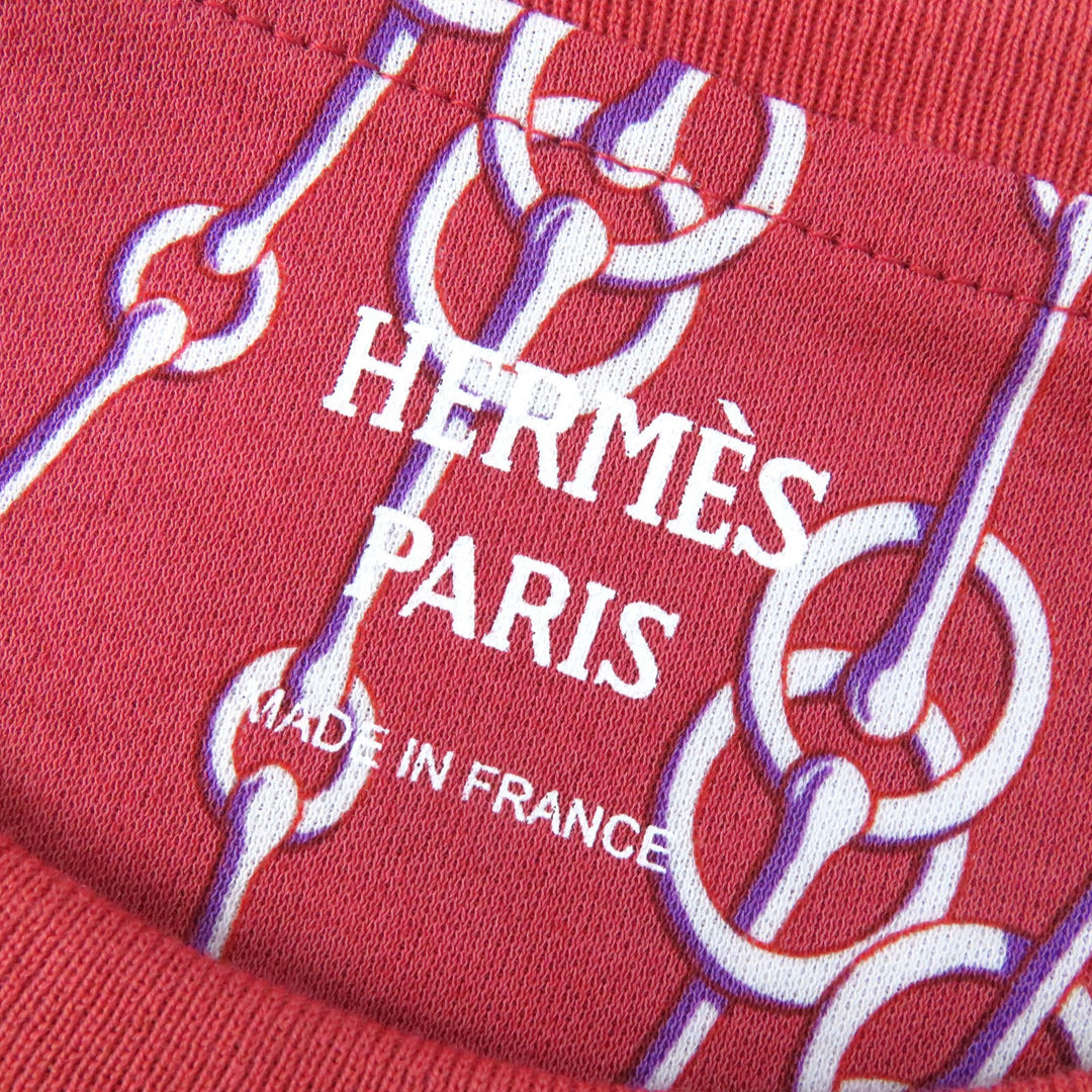 Discounted Excellent HERMES Short sleeve T-shirt All-over pattern design Red series 34