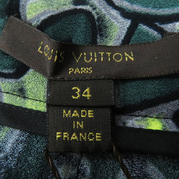 Discounted Pristine LOUIS VUITTON skirt Graffiti BoxPleated Green system Rayon Women 34