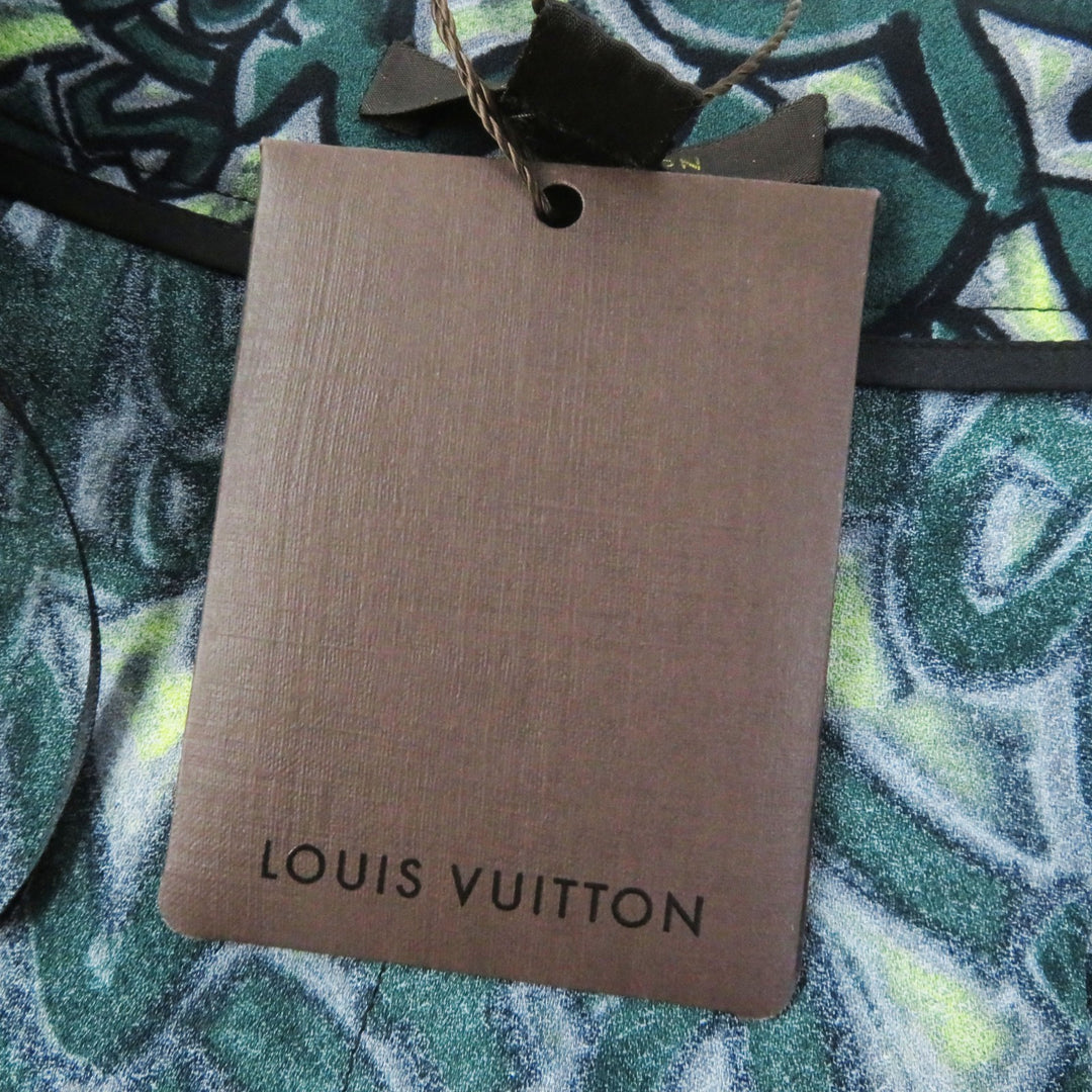 Discounted Pristine LOUIS VUITTON skirt Graffiti BoxPleated Green system Rayon Women 34