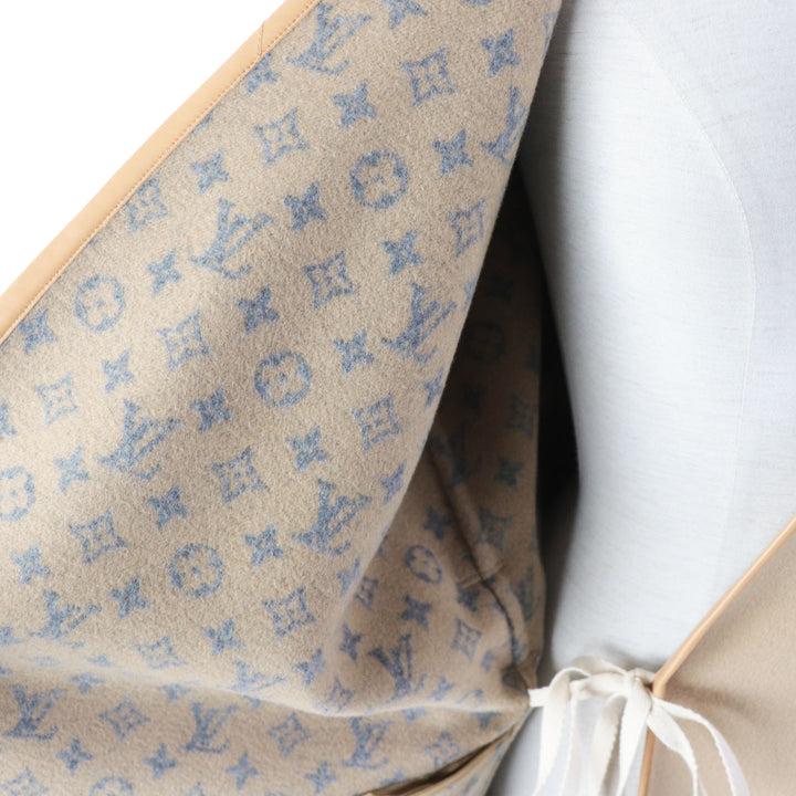 Discounted Great LOUIS VUITTON coat Leather piping, Monogram lining, Belted wrap Women 38