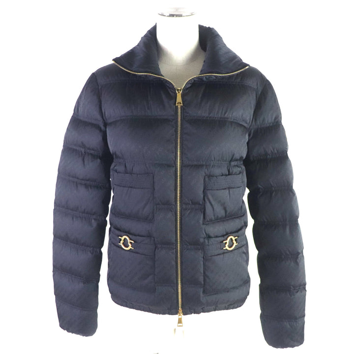 Discounted Excellent MONCLER Down jacket FER Logogram Navy Nylon Women