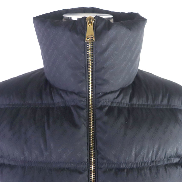 Discounted Excellent MONCLER Down jacket FER Logogram Navy Nylon Women