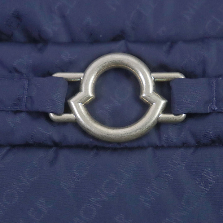 Discounted Excellent MONCLER Down jacket FER Logogram Navy Nylon Women