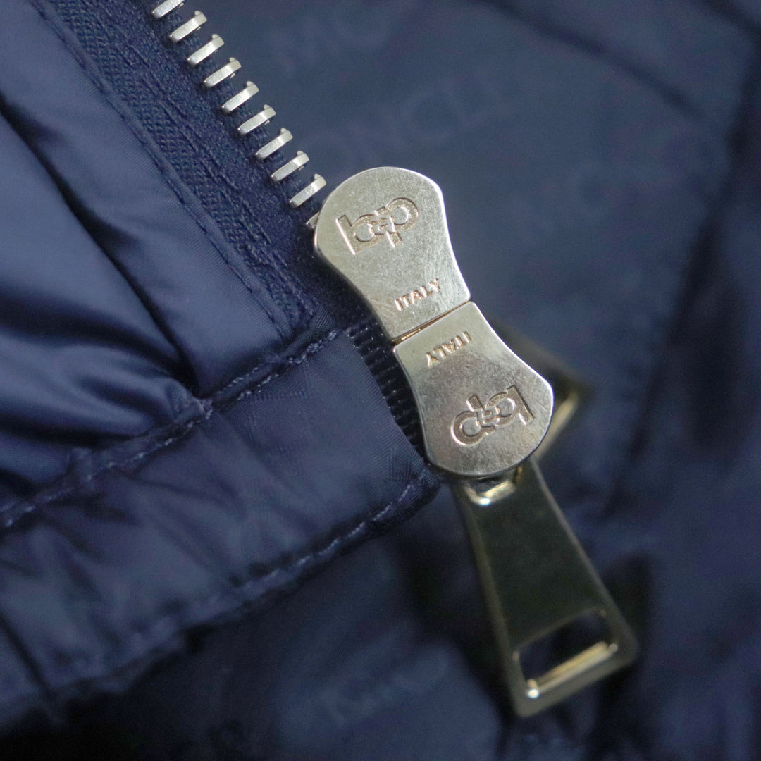 Discounted Excellent MONCLER Down jacket FER Logogram Navy Nylon Women