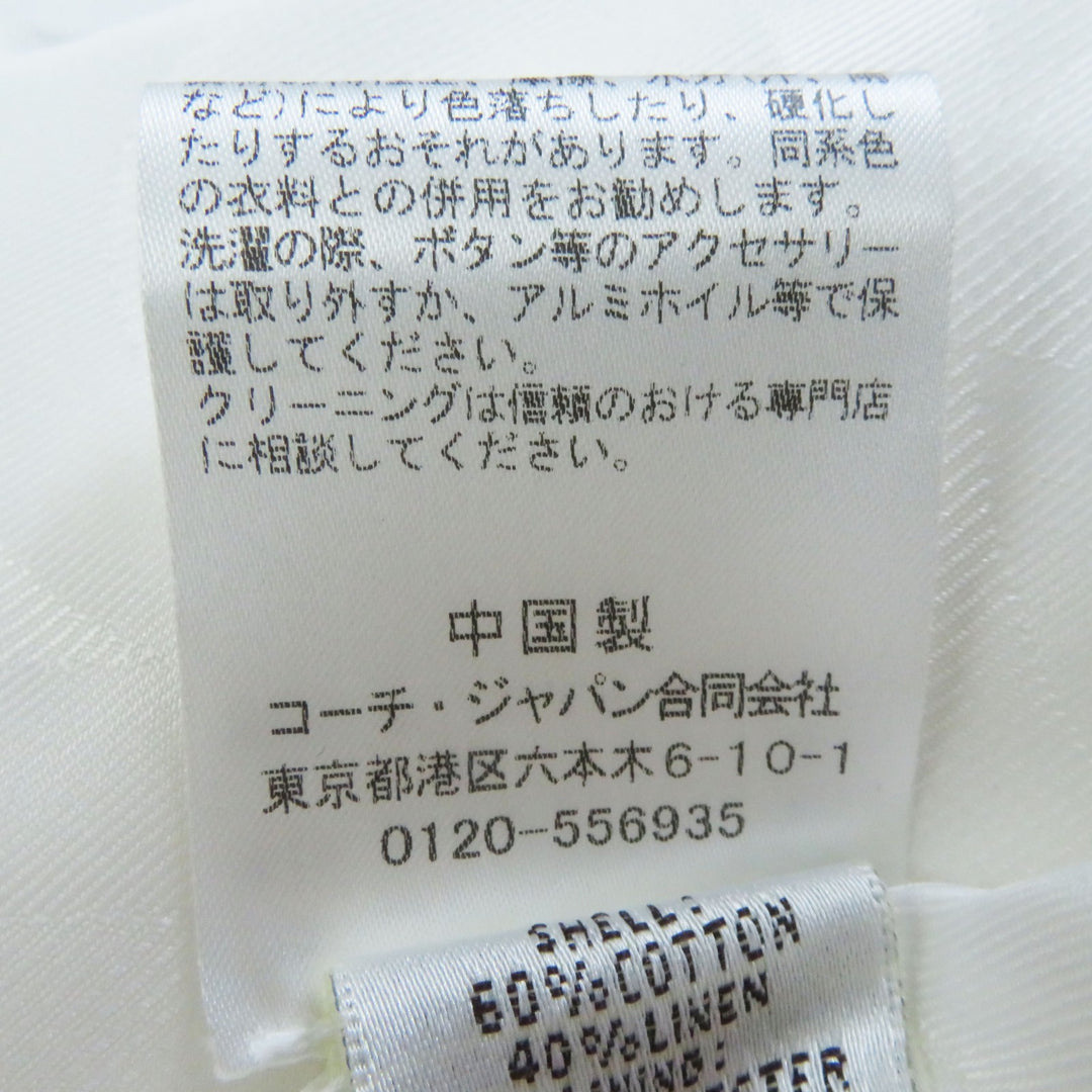 Discounted Excellent COACH Denim Jacket Gold logo button white cotton Women M 81531