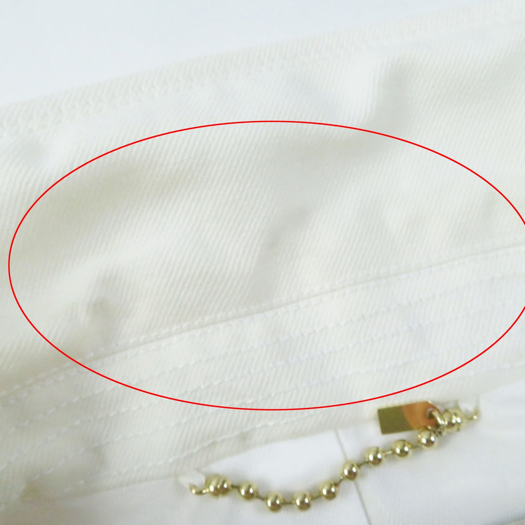 Discounted Excellent COACH Denim Jacket Gold logo button white cotton Women M 81531
