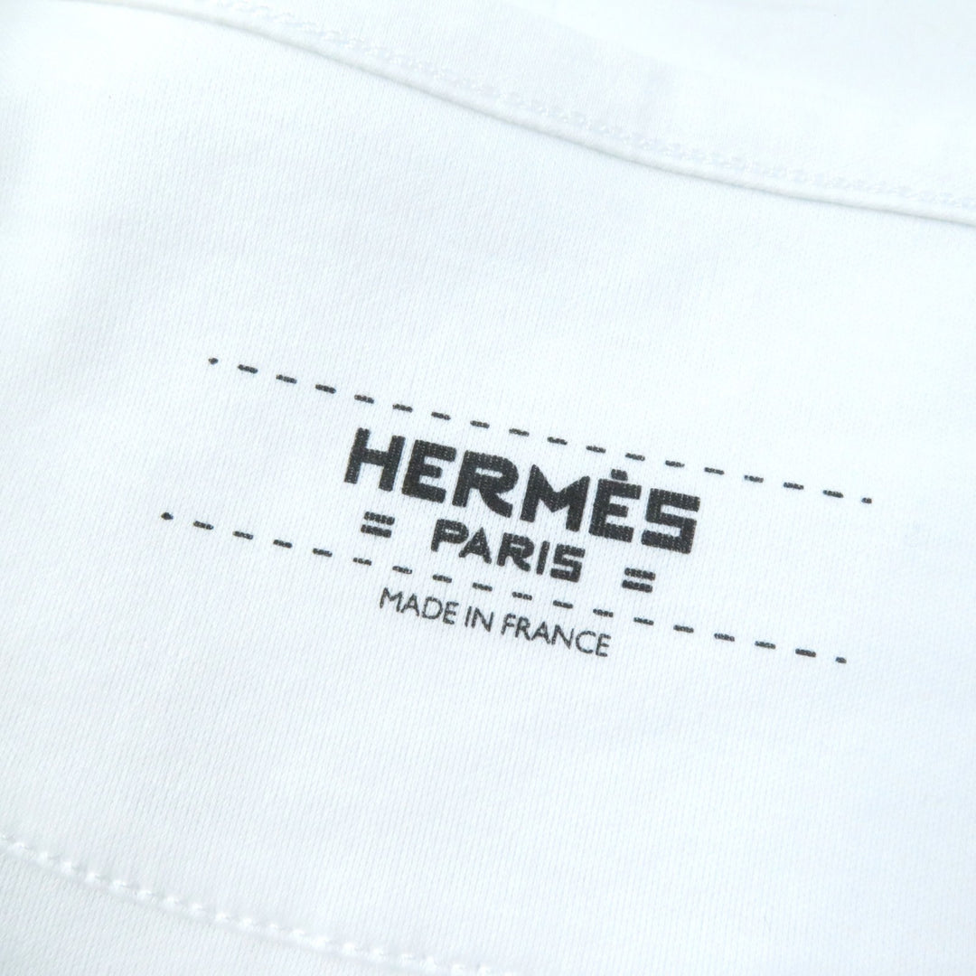 Discounted Pristine HERMES Short sleeve T-shirt GRAND MANAGE Crew neck White pink 34