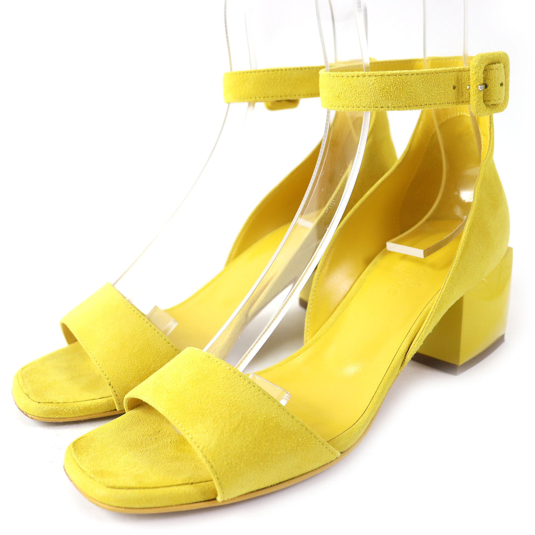Discounted Great HERMES Sandals Choc Crew Medall yellow Suede leather Women 36 211054Z