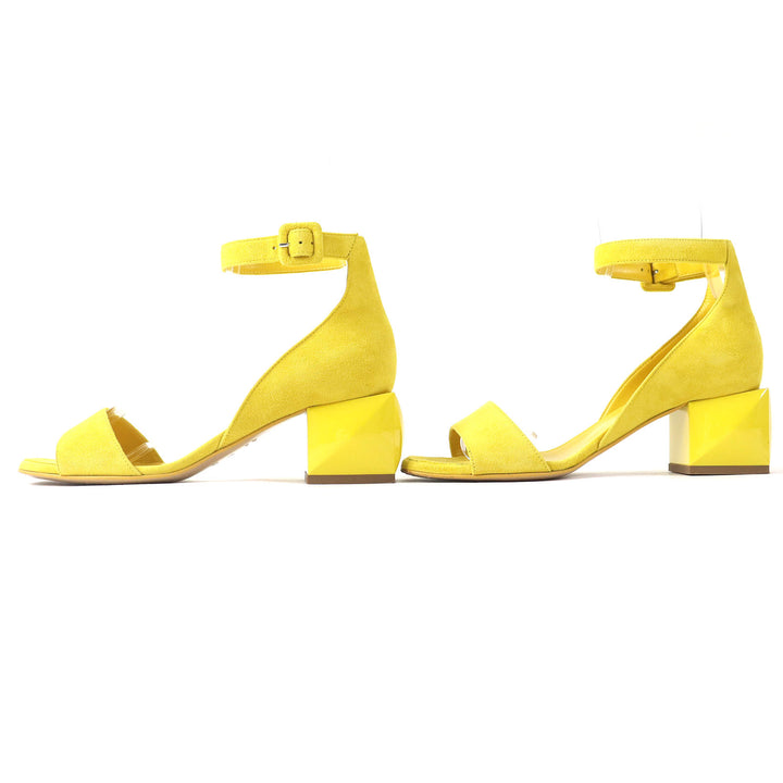 Discounted Great HERMES Sandals Choc Crew Medall yellow Suede leather Women 36 211054Z