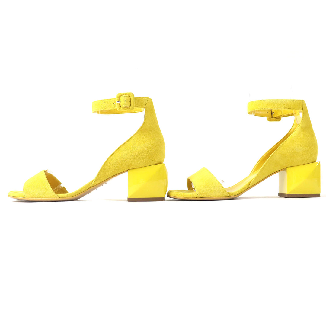 Discounted Great HERMES Sandals Choc Crew Medall yellow Suede leather Women 36 211054Z