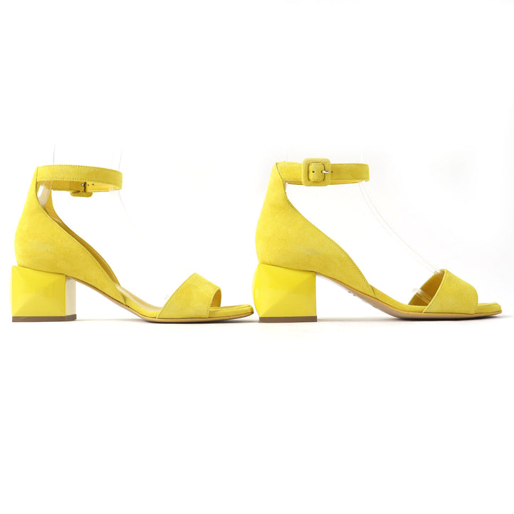 Discounted Great HERMES Sandals Choc Crew Medall yellow Suede leather Women 36 211054Z