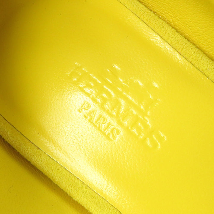 Discounted Great HERMES Sandals Choc Crew Medall yellow Suede leather Women 36 211054Z
