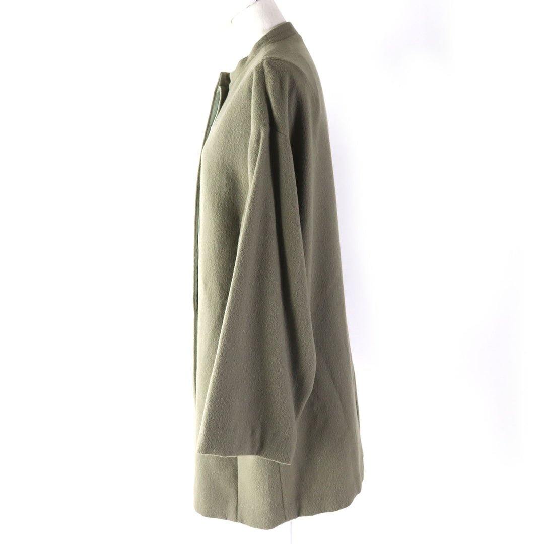 Discounted Pristine SEEALL coat 25% cashmere, band collar, concealed placket, wool 36 SAW21