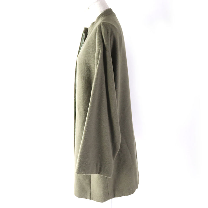 Discounted Pristine SEEALL coat 25% cashmere, band collar, concealed placket, wool 36 SAW21
