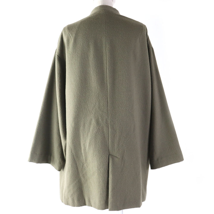 Discounted Pristine SEEALL coat 25% cashmere, band collar, concealed placket, wool 36 SAW21