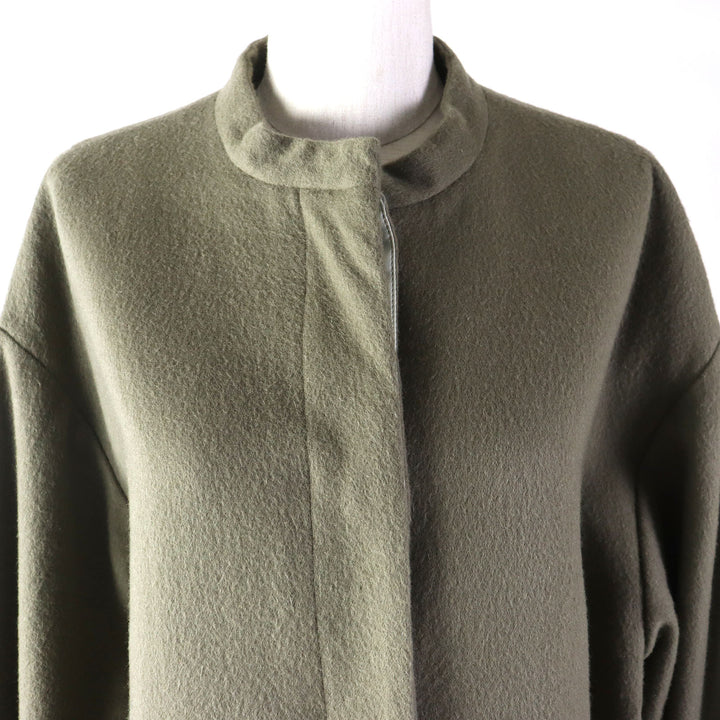 Discounted Pristine SEEALL coat 25% cashmere, band collar, concealed placket, wool 36 SAW21