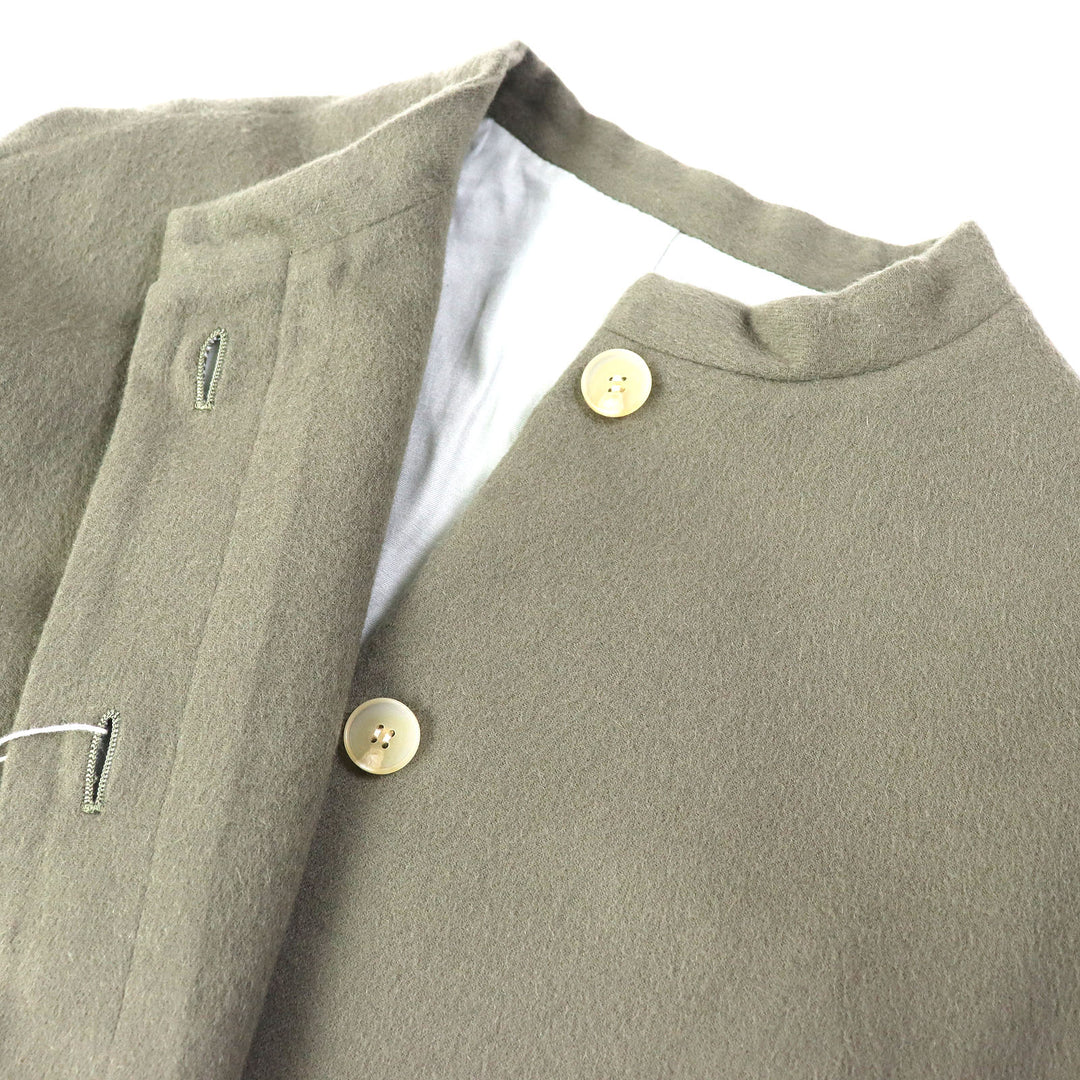 Discounted Pristine SEEALL coat 25% cashmere, band collar, concealed placket, wool 36 SAW21