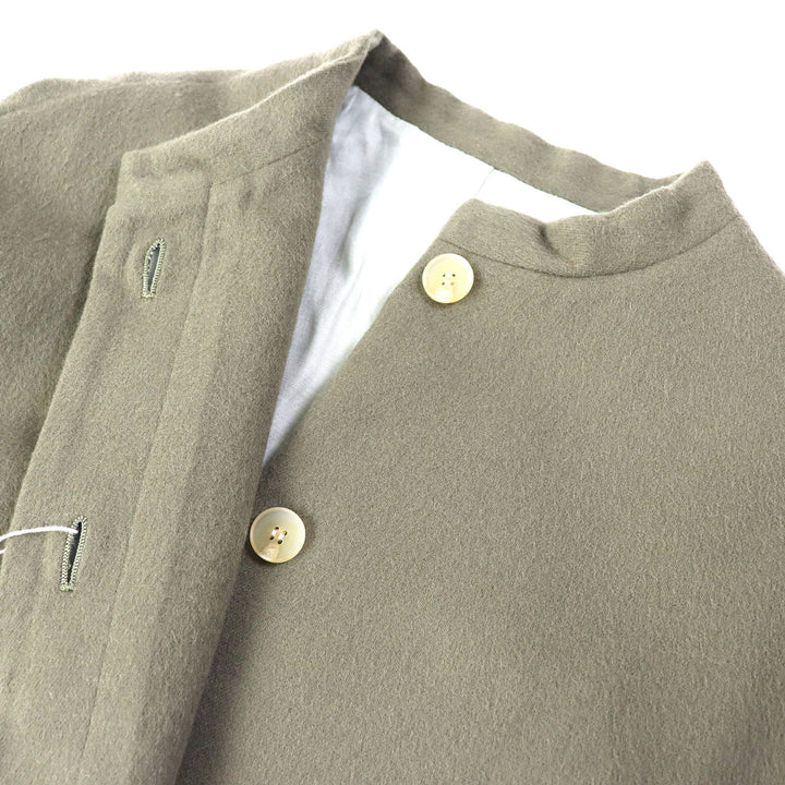 Discounted Pristine SEEALL coat 25% cashmere, band collar, concealed placket, wool 36 SAW21