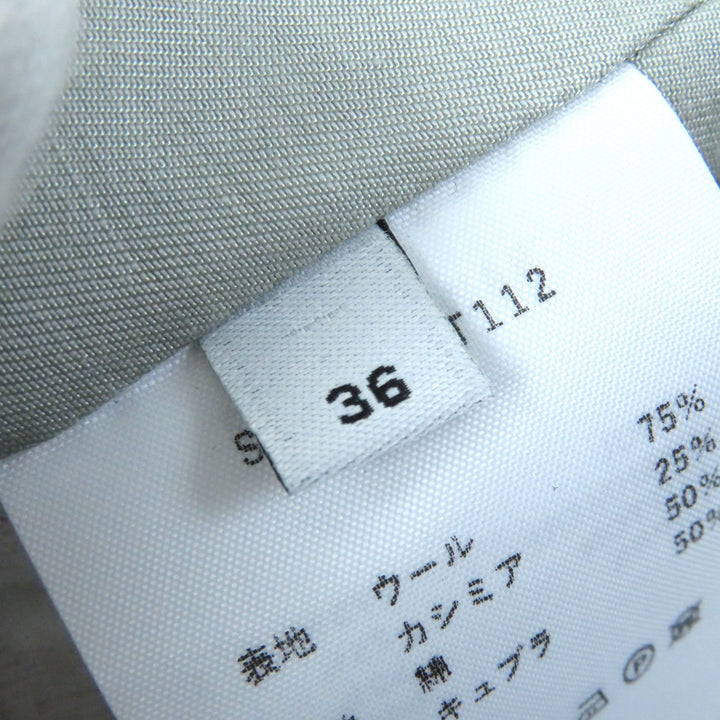 Discounted Pristine SEEALL coat 25% cashmere, band collar, concealed placket, wool 36 SAW21