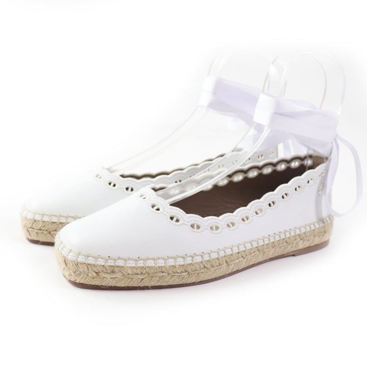 Discounted Pristine HERMES Leather shoes Guapa shane d'ancle espadrilles white leather