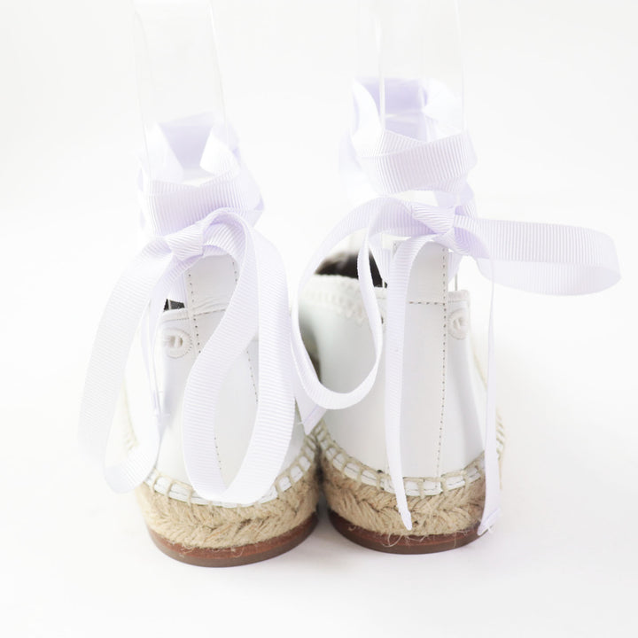 Discounted Pristine HERMES Leather shoes Guapa shane d'ancle espadrilles white leather