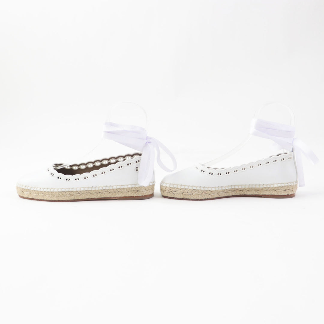Discounted Pristine HERMES Leather shoes Guapa shane d'ancle espadrilles white leather