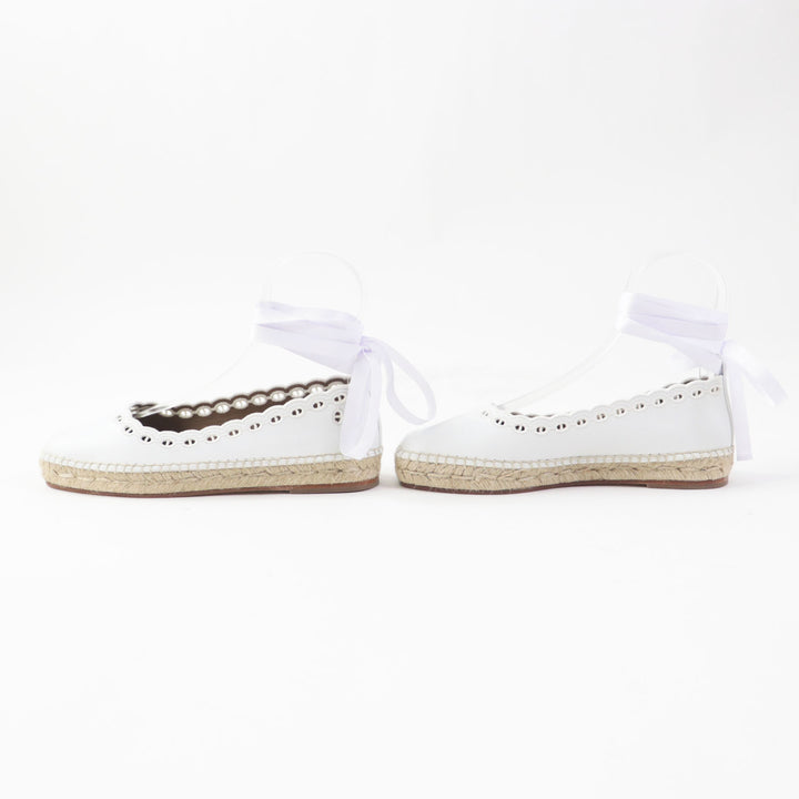 Discounted Pristine HERMES Leather shoes Guapa shane d'ancle espadrilles white leather