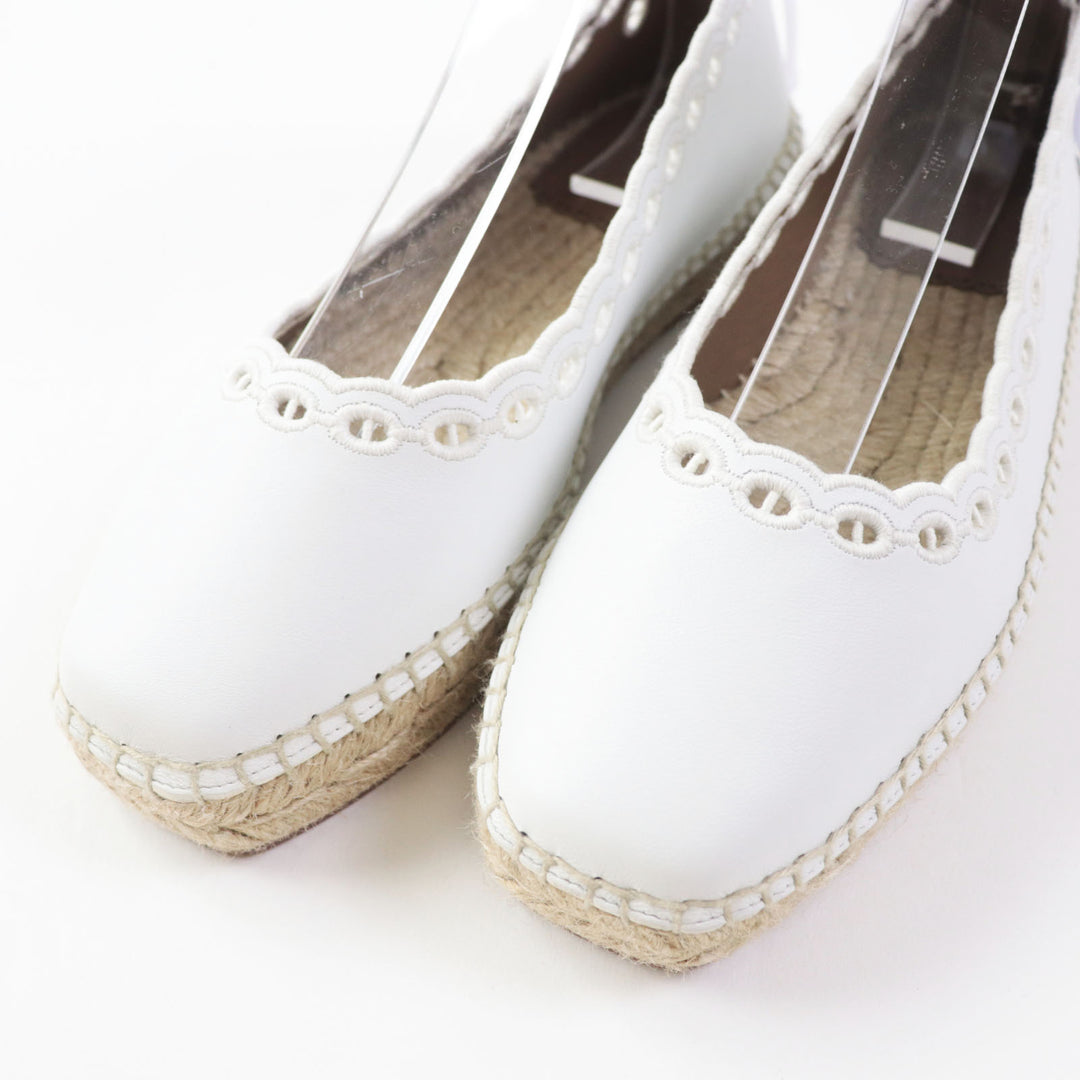 Discounted Pristine HERMES Leather shoes Guapa shane d'ancle espadrilles white leather