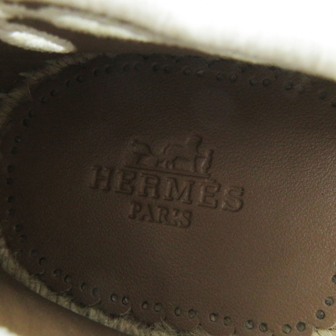 Discounted Pristine HERMES Leather shoes Guapa shane d'ancle espadrilles white leather