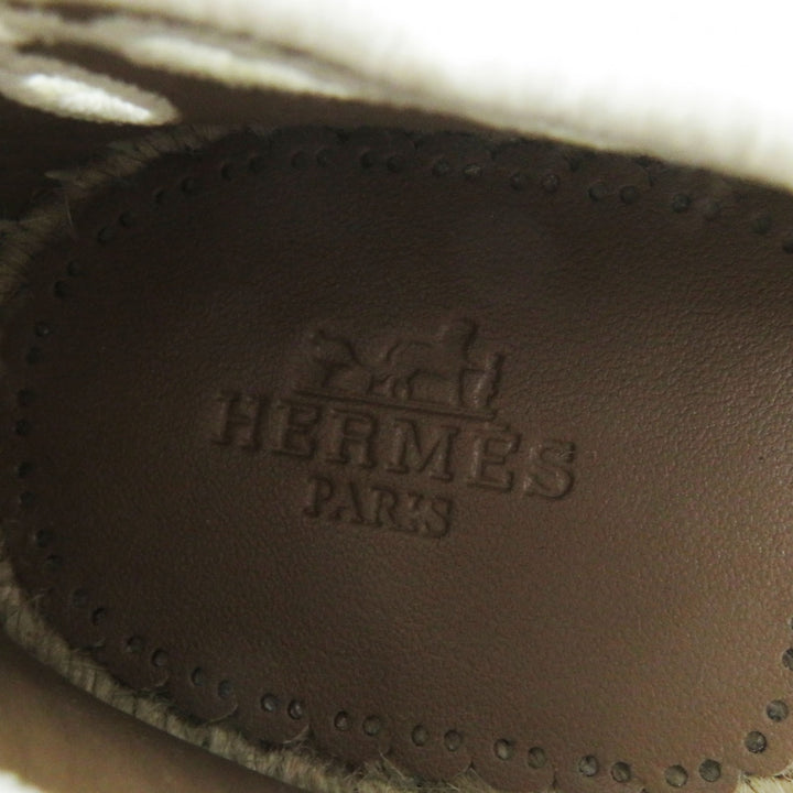 Discounted Pristine HERMES Leather shoes Guapa shane d'ancle espadrilles white leather