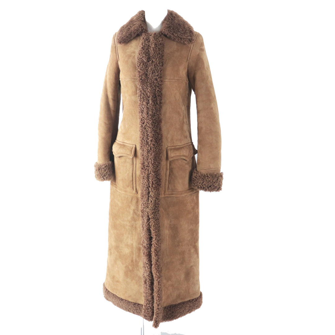 Discounted Pristine SAINT LAURENT PARIS Mouton coat Brown Mouton Women 36 442509