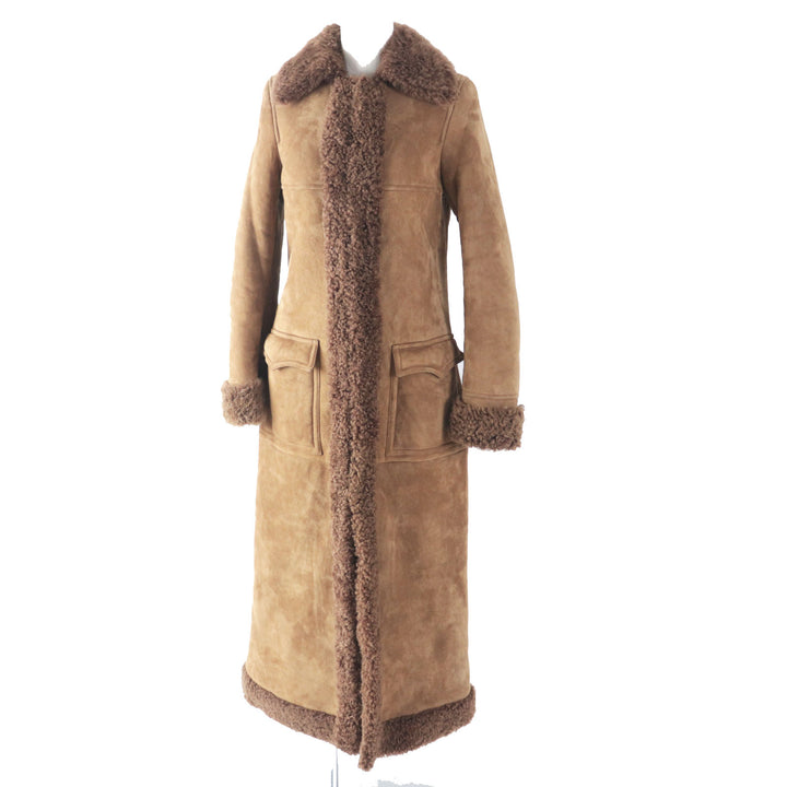 Discounted Pristine SAINT LAURENT PARIS Mouton coat Brown Mouton Women 36 442509