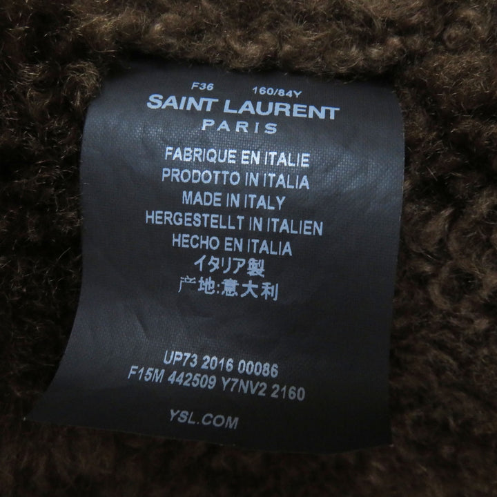 Discounted Pristine SAINT LAURENT PARIS Mouton coat Brown Mouton Women 36 442509