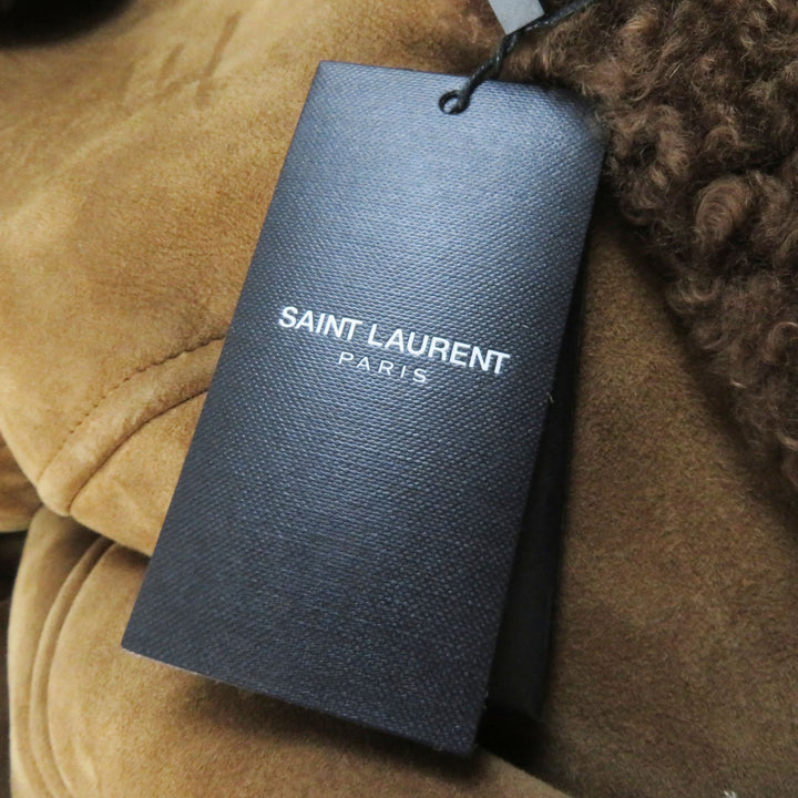 Discounted Pristine SAINT LAURENT PARIS Mouton coat Brown Mouton Women 36 442509