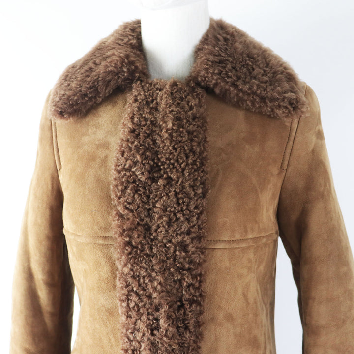 Discounted Pristine SAINT LAURENT PARIS Mouton coat Brown Mouton Women 36 442509