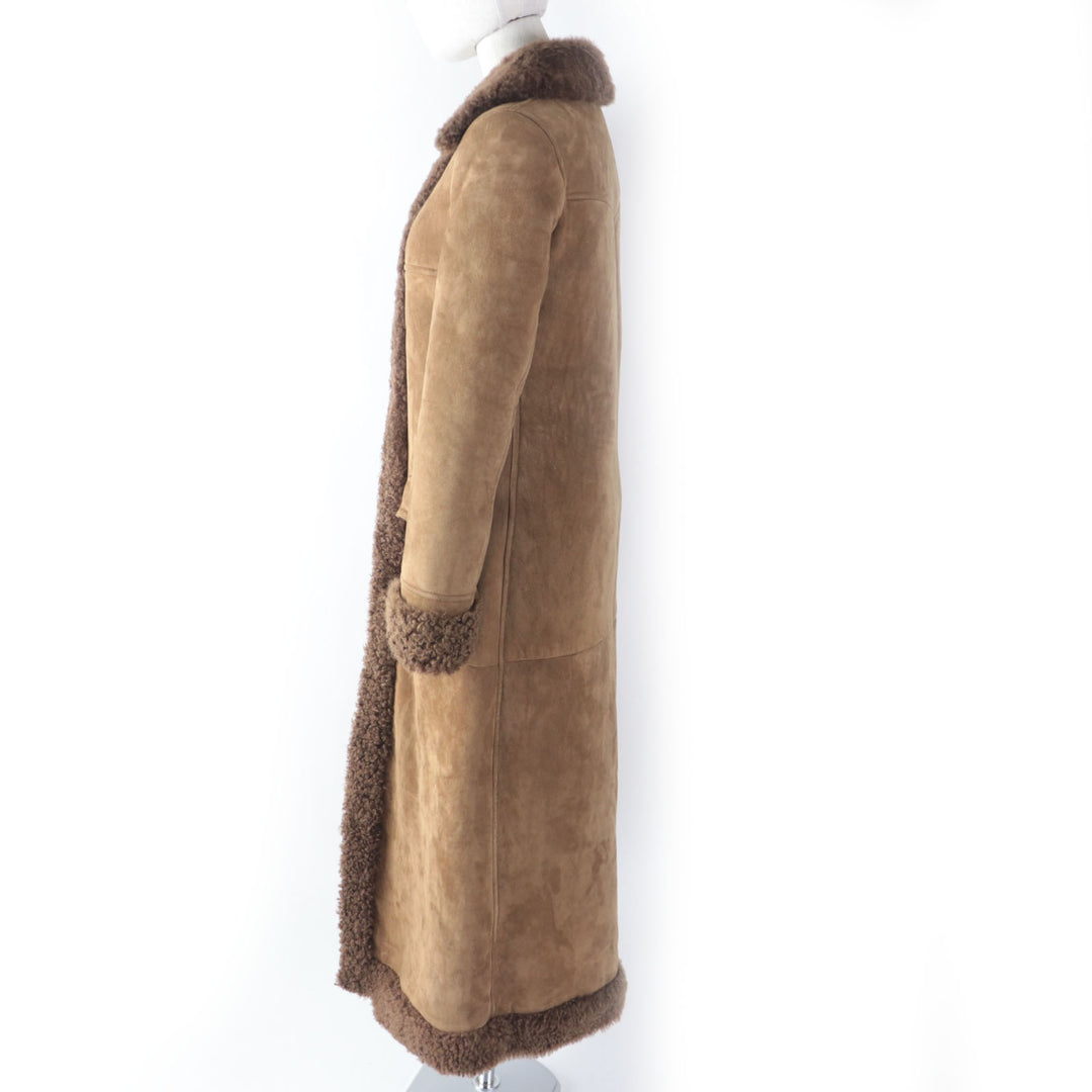 Discounted Pristine SAINT LAURENT PARIS Mouton coat Brown Mouton Women 36 442509