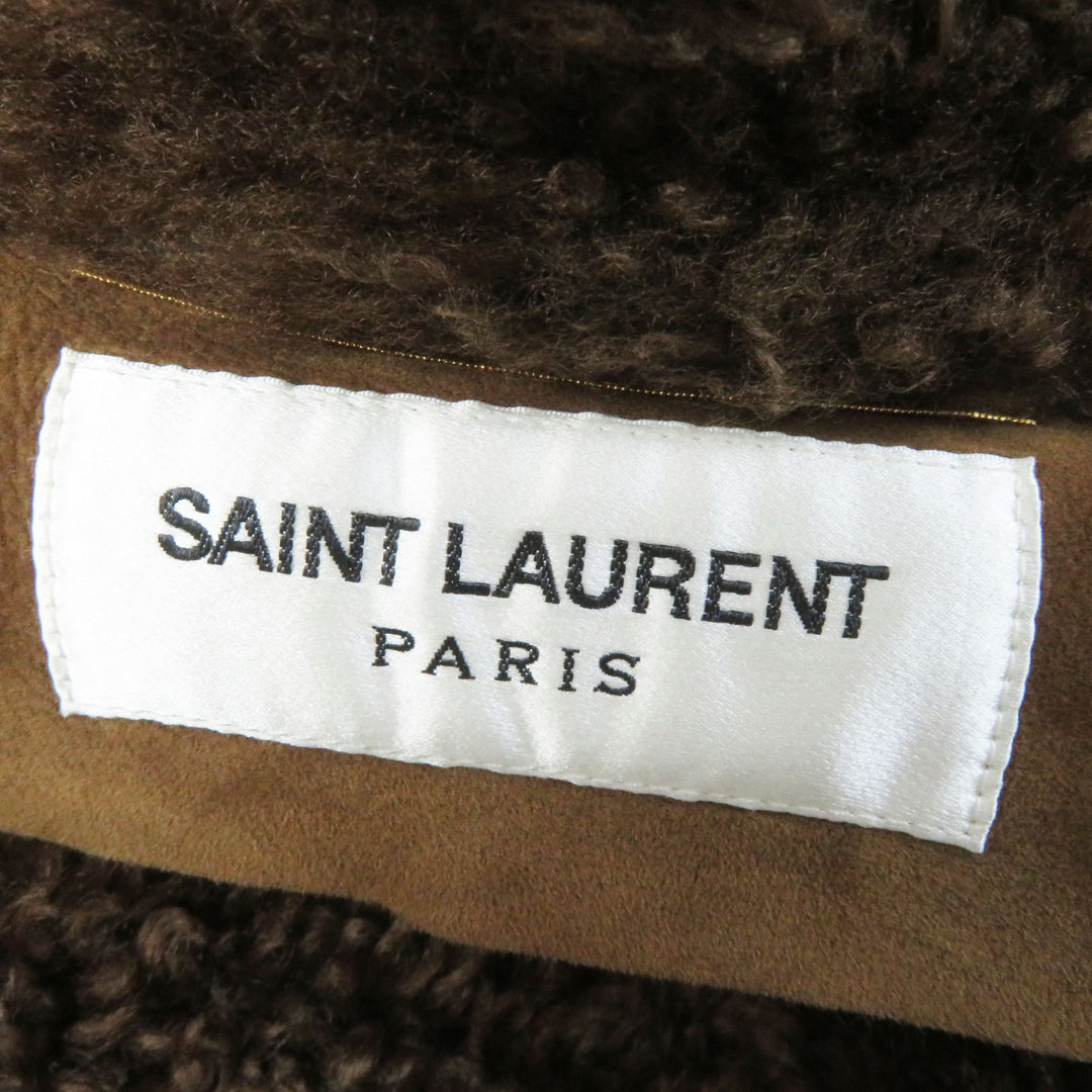 Discounted Pristine SAINT LAURENT PARIS Mouton coat Brown Mouton Women 36 442509