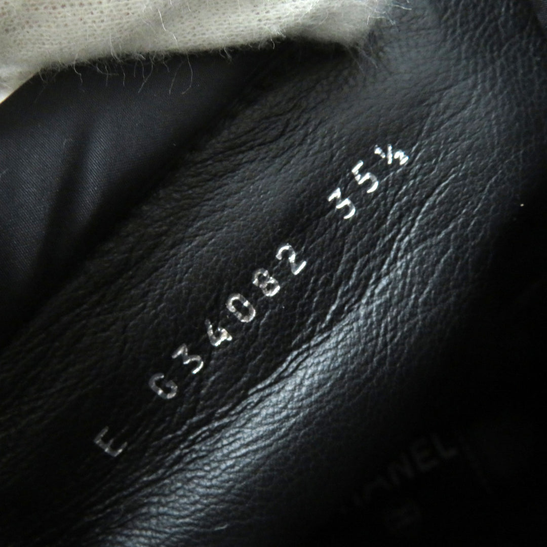 Discounted 
 Great CHANEL short boots COCONEIGE COCONEIGE COCO Mark Leather and Nylon black Women 35.5 G34082