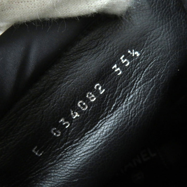 Discounted 
 Great CHANEL short boots COCONEIGE COCONEIGE COCO Mark Leather and Nylon black Women 35.5 G34082