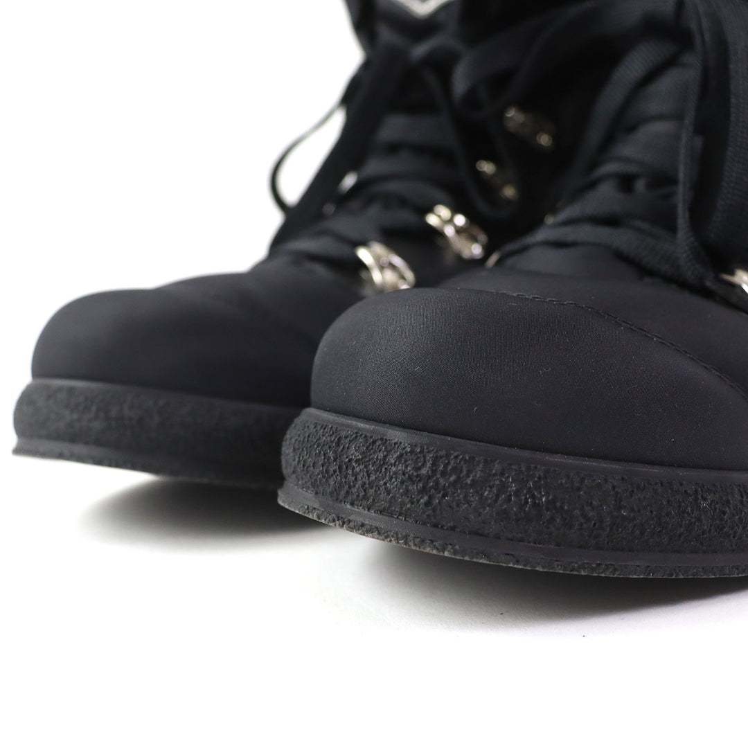 Discounted 
 Great CHANEL short boots COCONEIGE COCONEIGE COCO Mark Leather and Nylon black Women 35.5 G34082