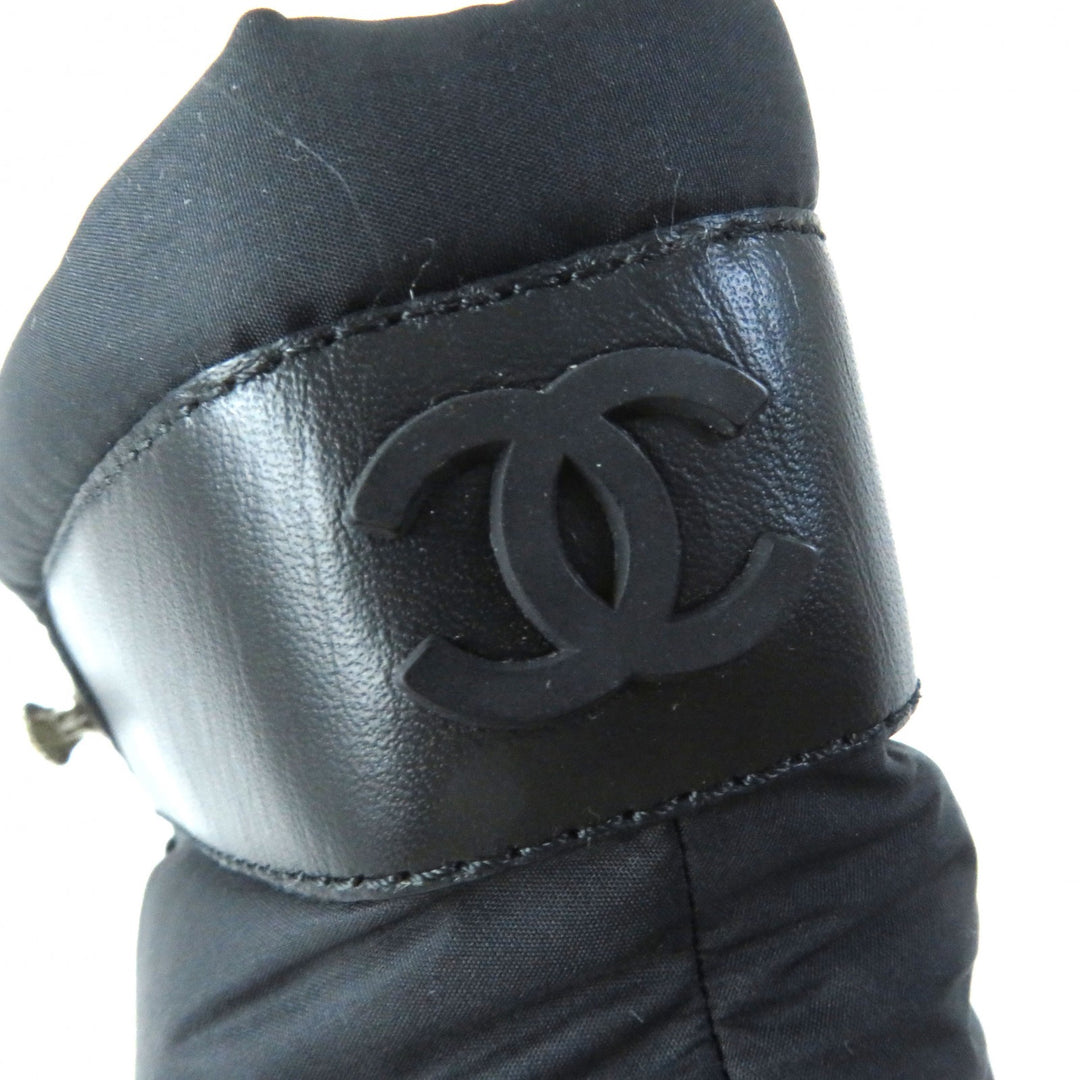 Discounted 
 Great CHANEL short boots COCONEIGE COCONEIGE COCO Mark Leather and Nylon black Women 35.5 G34082
