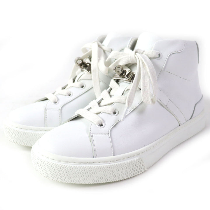 Discounted Great HERMES High cut sneakers Daydream kelly buckle white leather Women 36