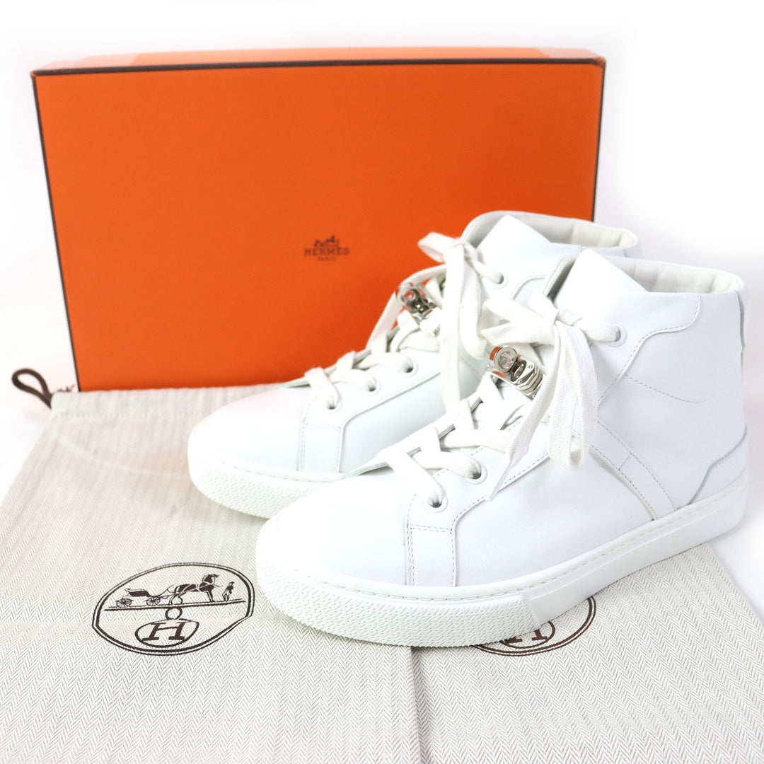 Discounted Great HERMES High cut sneakers Daydream kelly buckle white leather Women 36