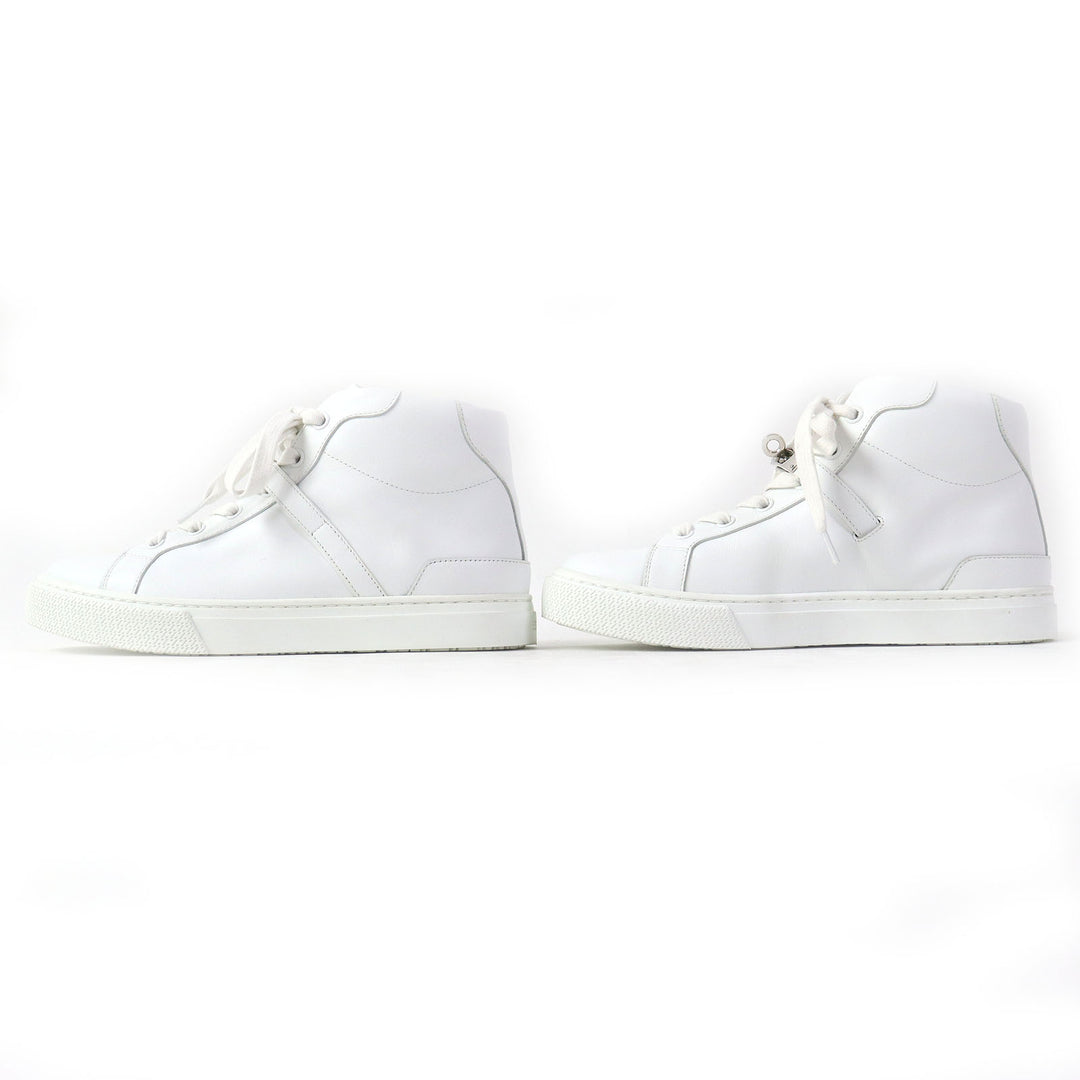 Discounted Great HERMES High cut sneakers Daydream kelly buckle white leather Women 36